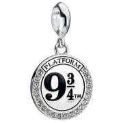 Harry Potter Sterling Silver Crystal Charm 9 & 3 Quarters